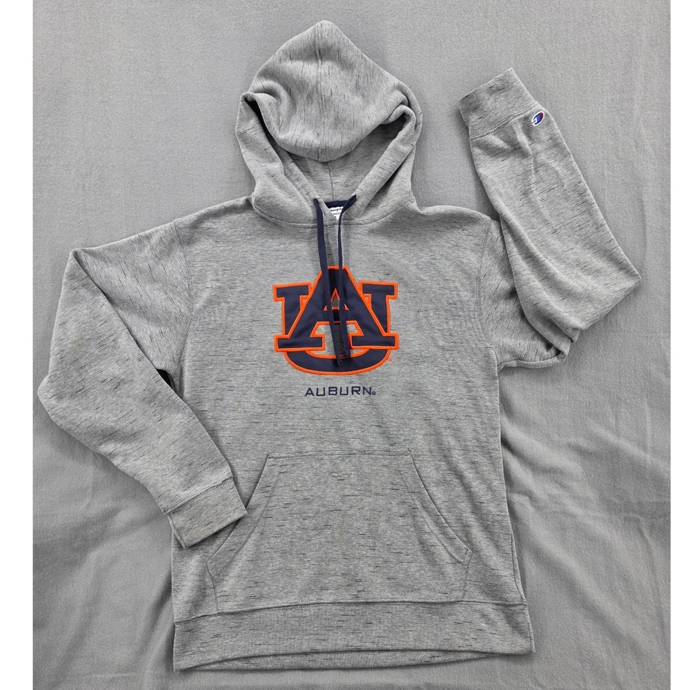 Champion Auburn Tigers Hoodie Mens Medium Gray Heathered Pullover Sweatshirt
